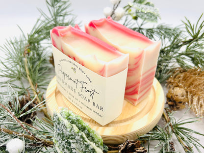 SEASONAL Peppermint Frost Handmade Soap Bar VEGAN Winter