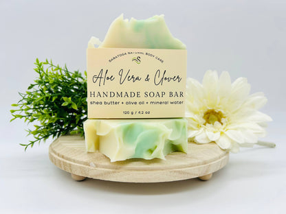 Aloe Vera Clover Handmade Soap Bar VEGAN COLD PROCESS