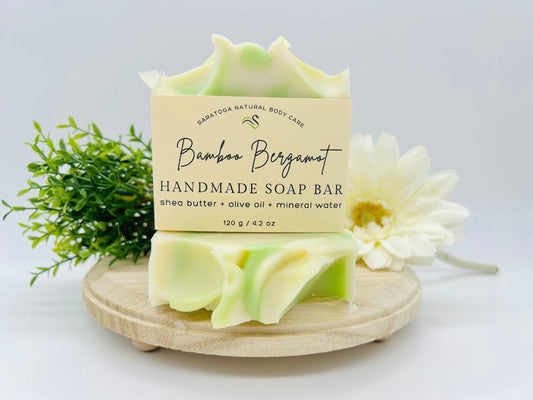 Bamboo Bergamot Handmade Soap Bar VEGAN COLD PROCESS